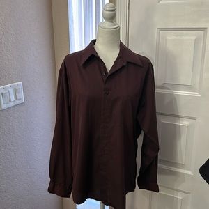 Maroon French Twill Dress Shirt